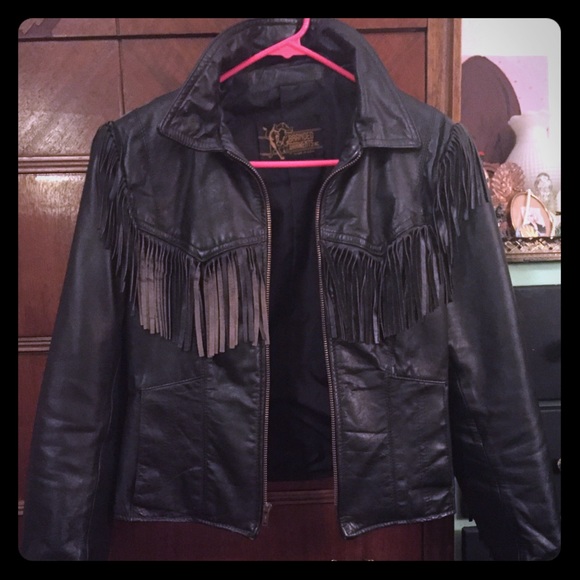 Jackets & Blazers - 🖤 Raddest fitted FRINGE Black Leather Jacket! 🖤